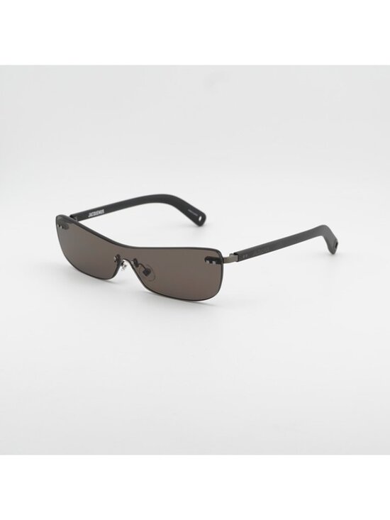 Jacquemus MIRADA JAC/69 C1 Sunglasses Matte Grey Shield Frame, Grey Lenses main image 9